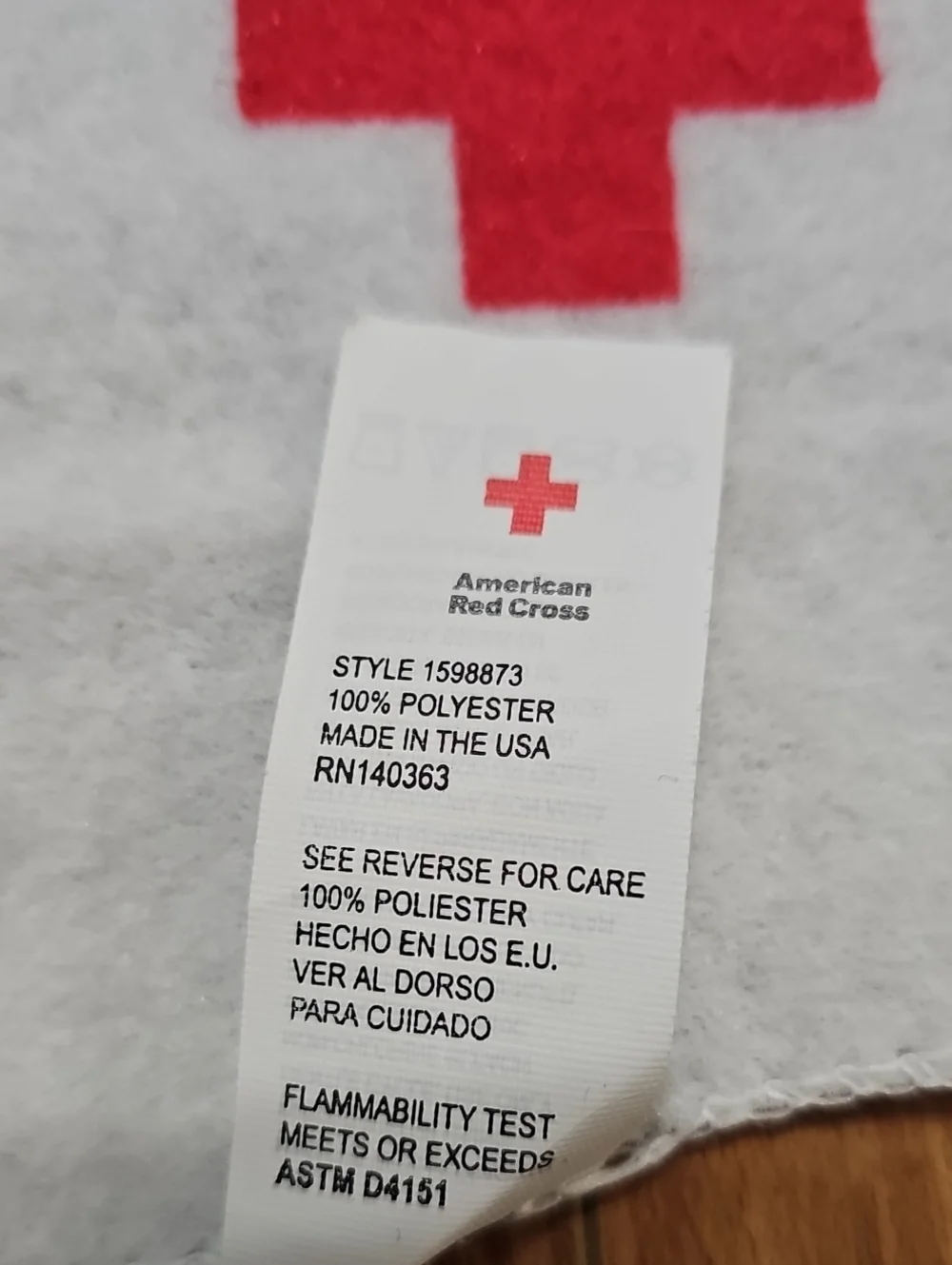 Official American Red Cross Emergency Blanket